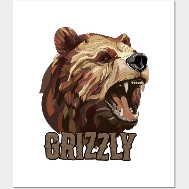 Dangerous grizzly bear. Wall Art by art object